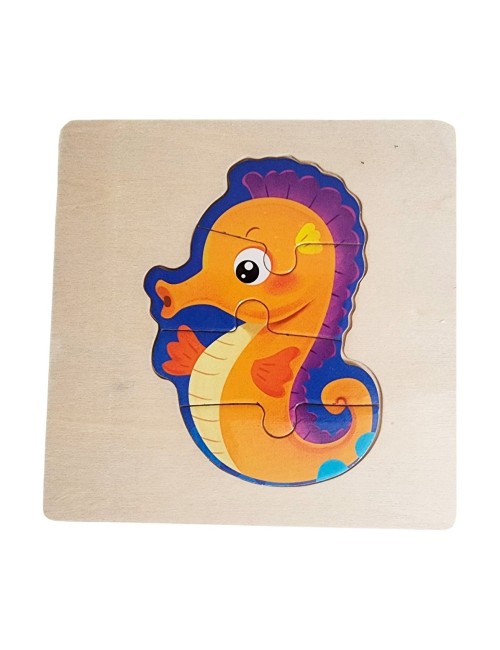 Rompecabeza Madera Figura Color Didactica Aprendizaje Niños