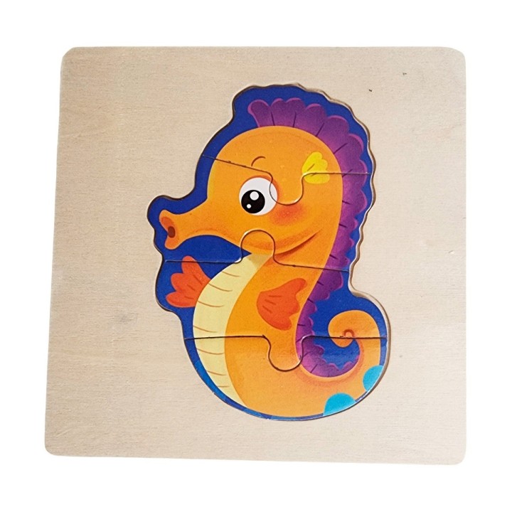 Rompecabeza Madera Figura Color Didactica Aprendizaje Niños