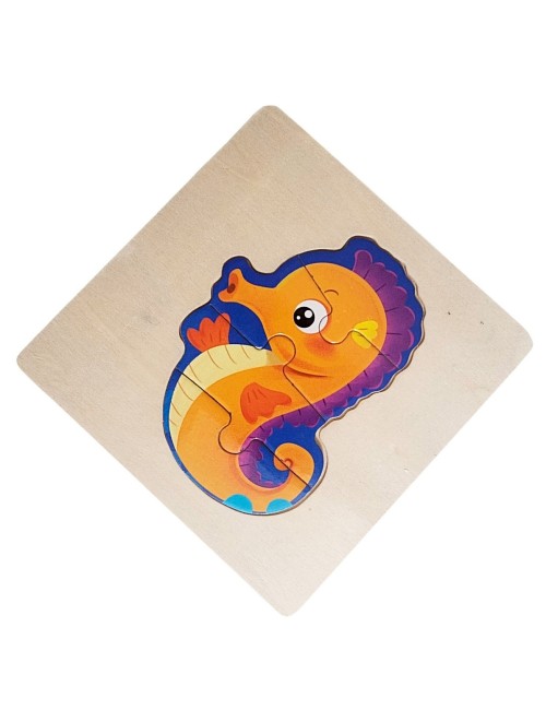 Rompecabeza Madera Figura Color Didactica Aprendizaje Niños