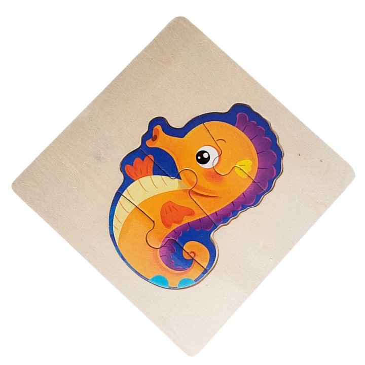 Rompecabeza Madera Figura Color Didactica Aprendizaje Niños