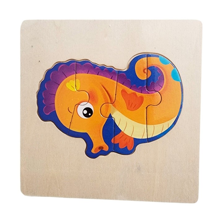 Rompecabeza Madera Figura Color Didactica Aprendizaje Niños