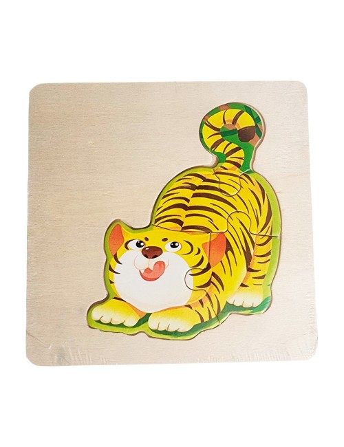 Rompecabeza Madera Figura Color Didactica Aprendizaje Niños