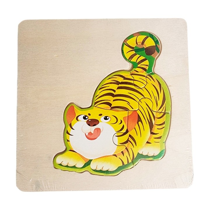 Rompecabeza Madera Figura Color Didactica Aprendizaje Niños
