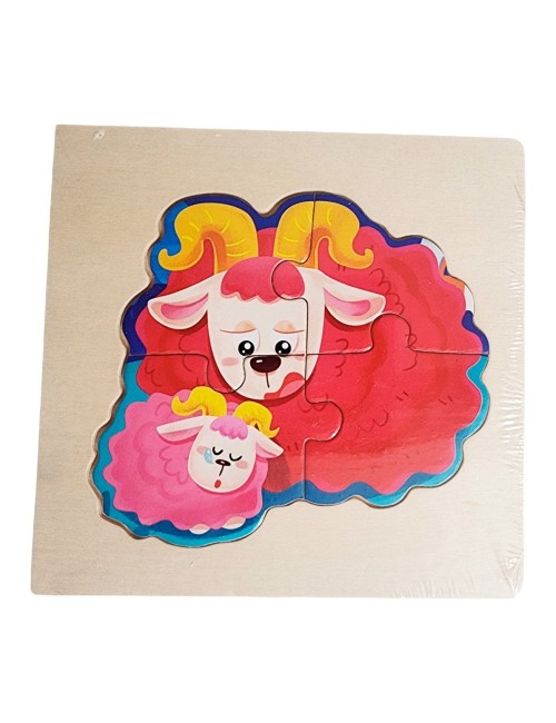 Rompecabeza Madera Figura Color Didactica Aprendizaje Niños