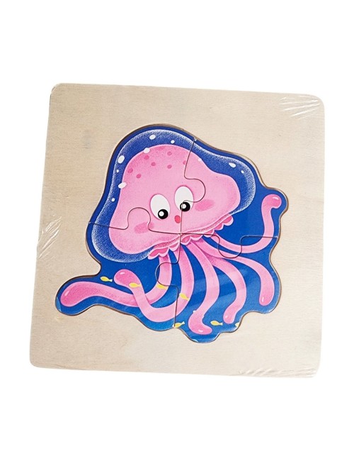 Rompecabeza Madera Figura Color Didactica Aprendizaje Niños