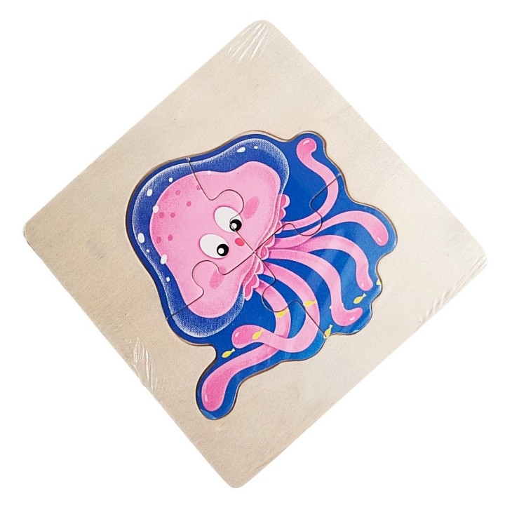 Rompecabeza Madera Figura Color Didactica Aprendizaje Niños