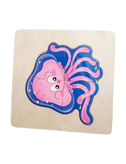 Rompecabeza Madera Figura Color Didactica Aprendizaje Niños