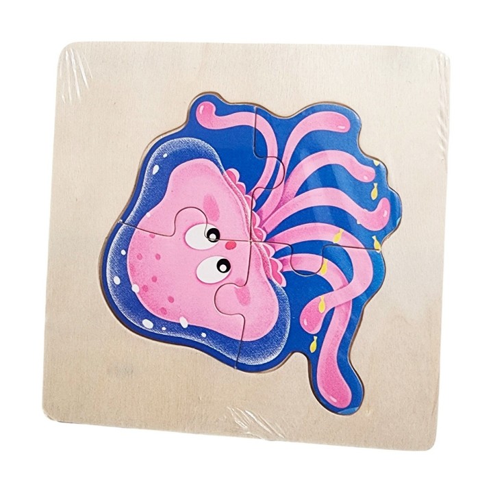 Rompecabeza Madera Figura Color Didactica Aprendizaje Niños