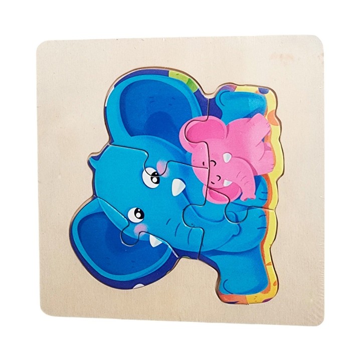 Rompecabeza Madera Figura Color Didactica Aprendizaje Niños