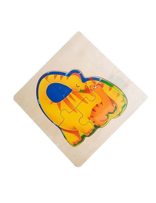 Rompecabeza Madera Figura Color Didactica Aprendizaje Niños