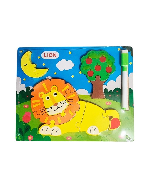 Rompecabezas Didactico Con Tablero Figuras + Marcador