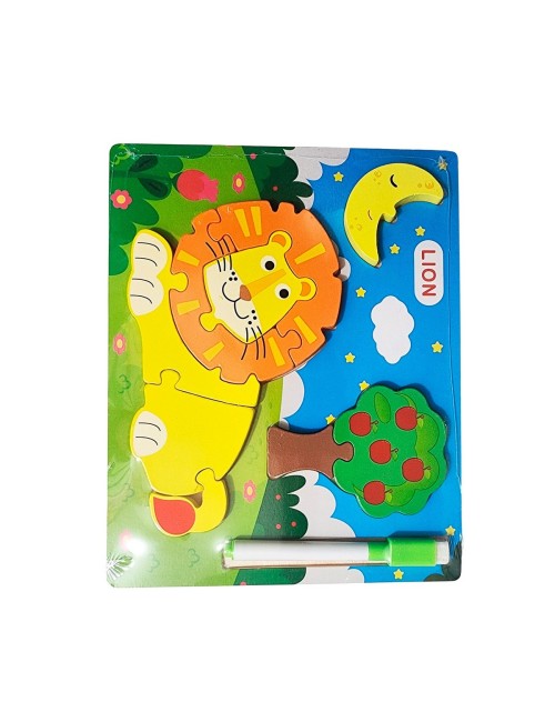 Rompecabezas Didactico Con Tablero Figuras + Marcador