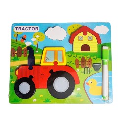 Rompecabezas Didactico Con Tablero Figuras + Marcador