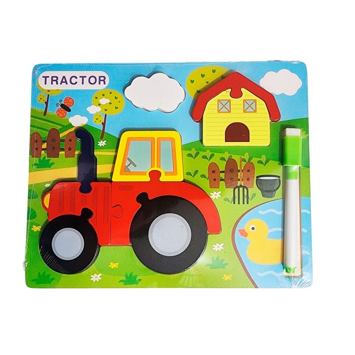 Rompecabezas Didactico Con Tablero Figuras + Marcador