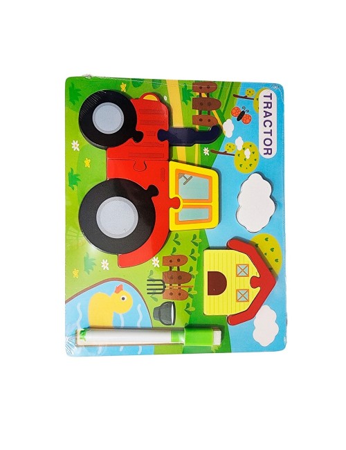 Rompecabezas Didactico Con Tablero Figuras + Marcador