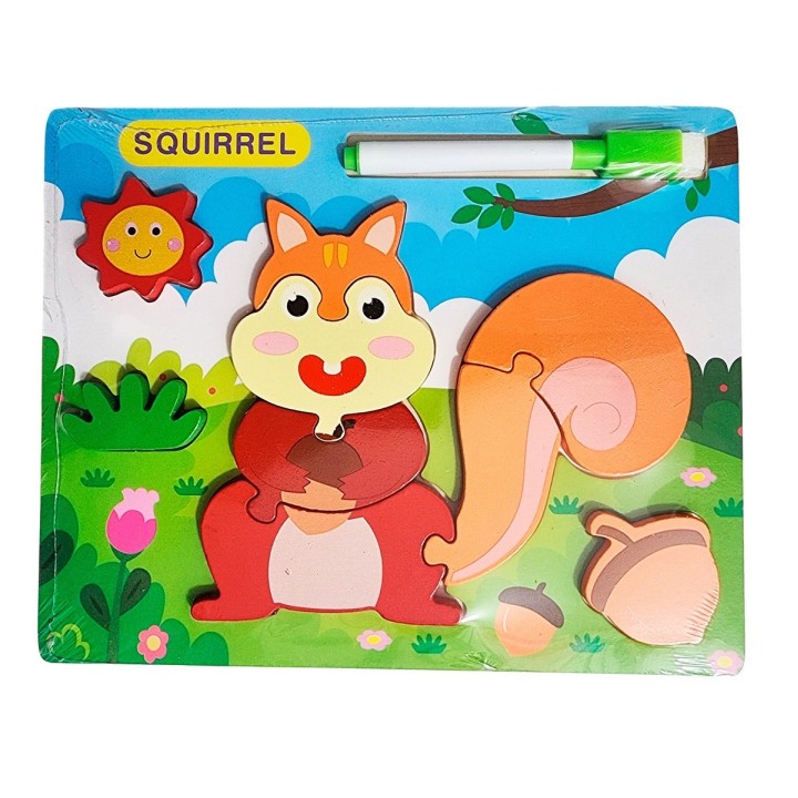 Rompecabezas Didactico Con Tablero Figuras + Marcador