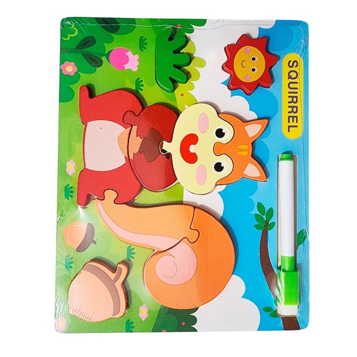 Rompecabezas Didactico Con Tablero Figuras + Marcador