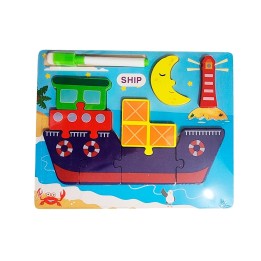Rompecabezas Didactico Con Tablero Figuras + Marcador