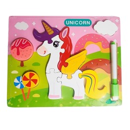 Rompecabezas Didactico Con Tablero Figuras + Marcador