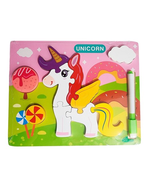 Rompecabezas Didactico Con Tablero Figuras + Marcador