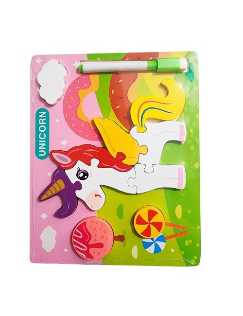 Rompecabezas Didactico Con Tablero Figuras + Marcador