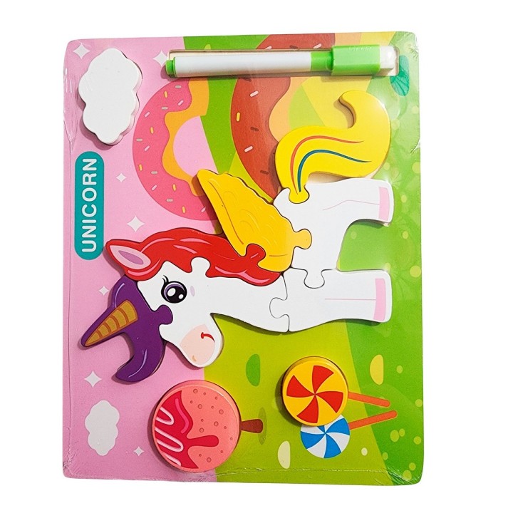 Rompecabezas Didactico Con Tablero Figuras + Marcador