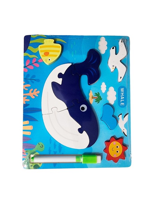 Rompecabezas Didactico Con Tablero Figuras + Marcador