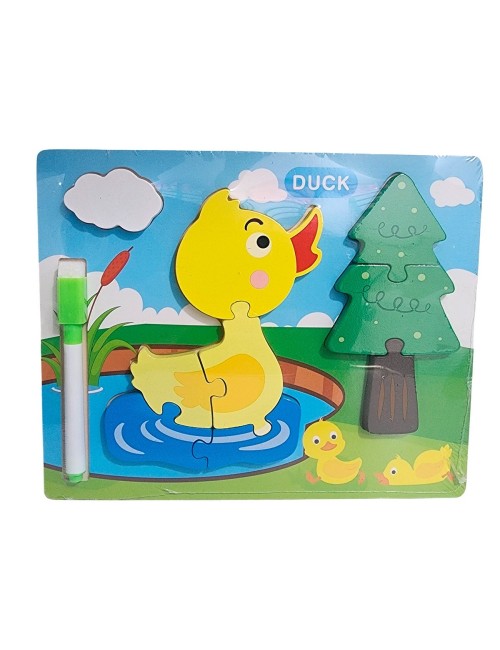 Rompecabezas Didactico Con Tablero Figuras + Marcador