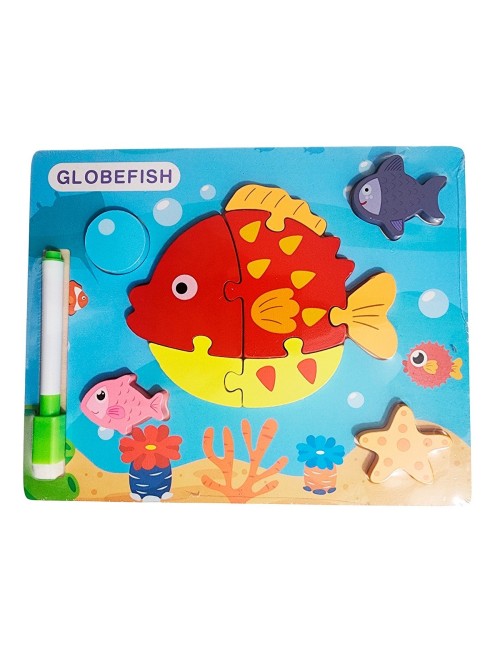 Rompecabezas Didactico Con Tablero Figuras + Marcador