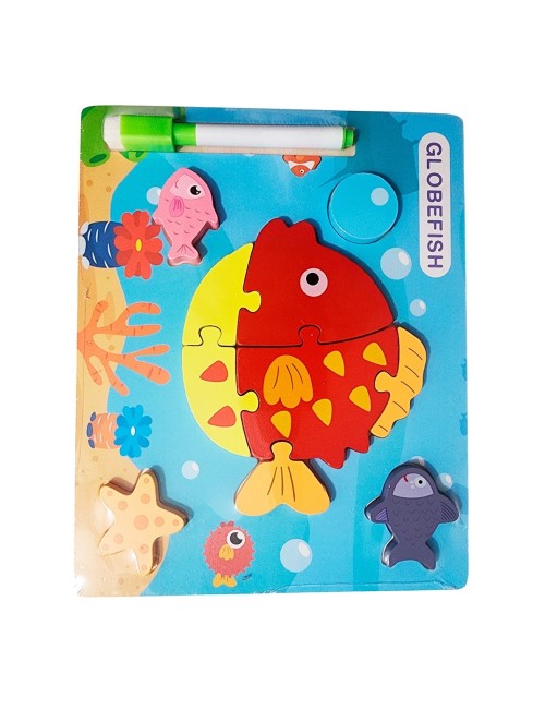 Rompecabezas Didactico Con Tablero Figuras + Marcador