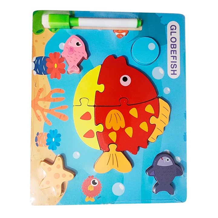 Rompecabezas Didactico Con Tablero Figuras + Marcador