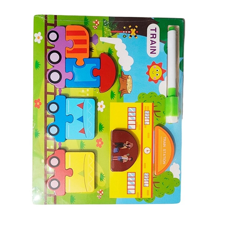Rompecabezas Didactico Con Tablero Figuras + Marcador