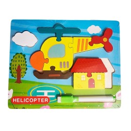 Rompecabezas Didactico Con Tablero Figuras + Marcador