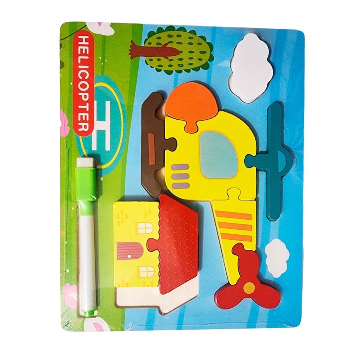 Rompecabezas Didactico Con Tablero Figuras + Marcador
