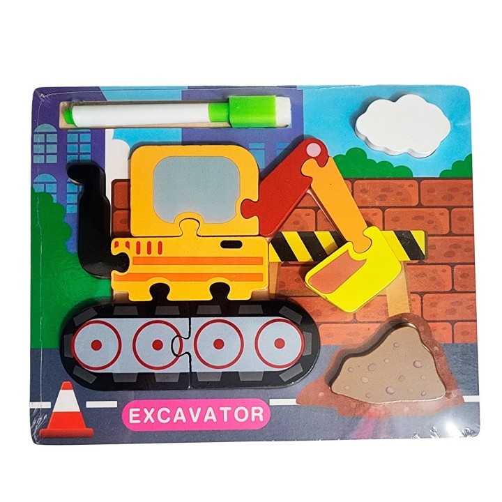 Rompecabezas Didactico Con Tablero Figuras + Marcador
