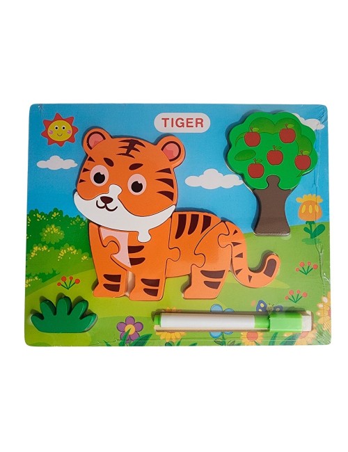 Rompecabezas Didactico Con Tablero Figuras + Marcador