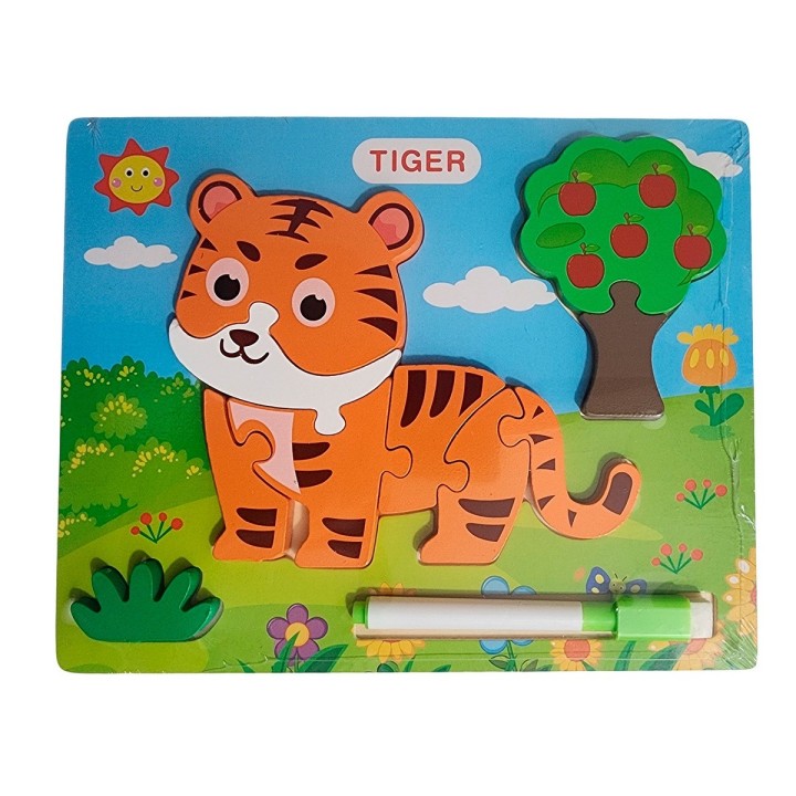 Rompecabezas Didactico Con Tablero Figuras + Marcador