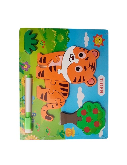 Rompecabezas Didactico Con Tablero Figuras + Marcador