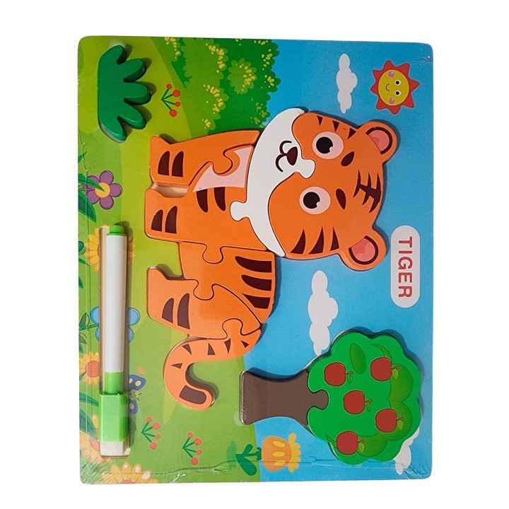 Rompecabezas Didactico Con Tablero Figuras + Marcador