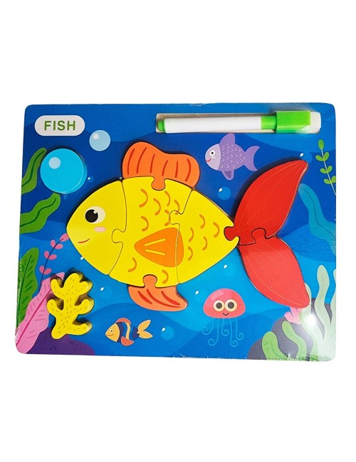 Rompecabezas Didactico Con Tablero Figuras + Marcador