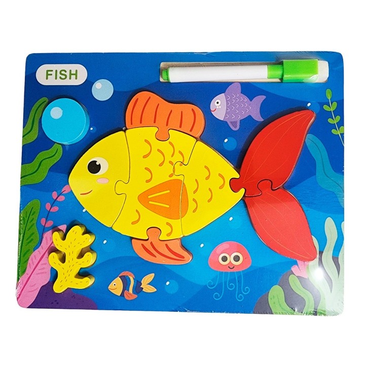 Rompecabezas Didactico Con Tablero Figuras + Marcador