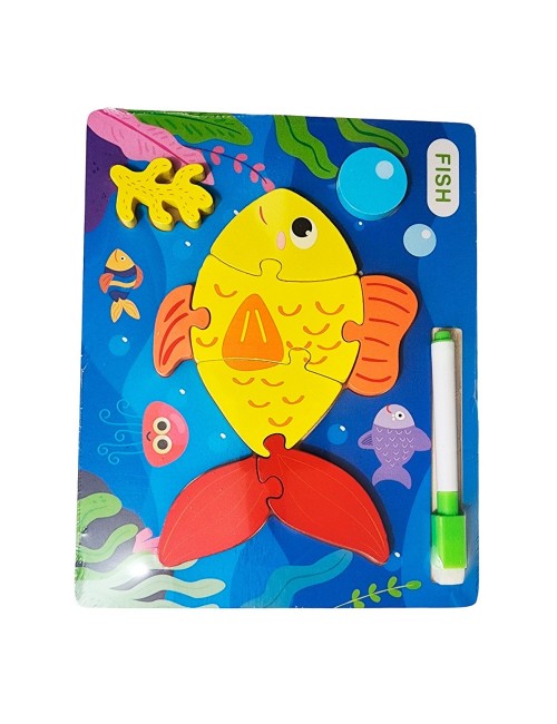 Rompecabezas Didactico Con Tablero Figuras + Marcador