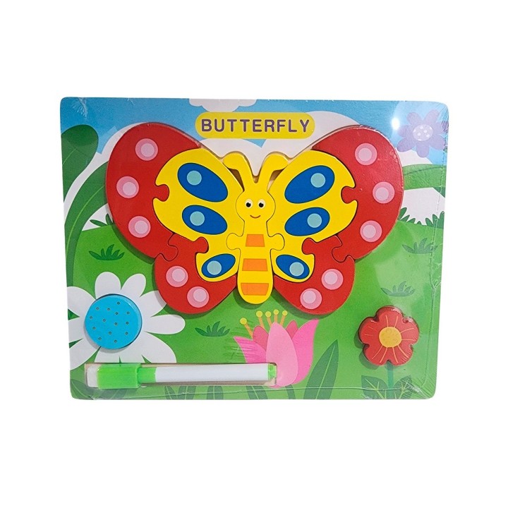 Rompecabezas Didactico Con Tablero Figuras + Marcador