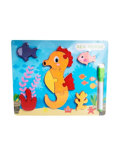 Rompecabezas Didactico Con Tablero Figuras + Marcador