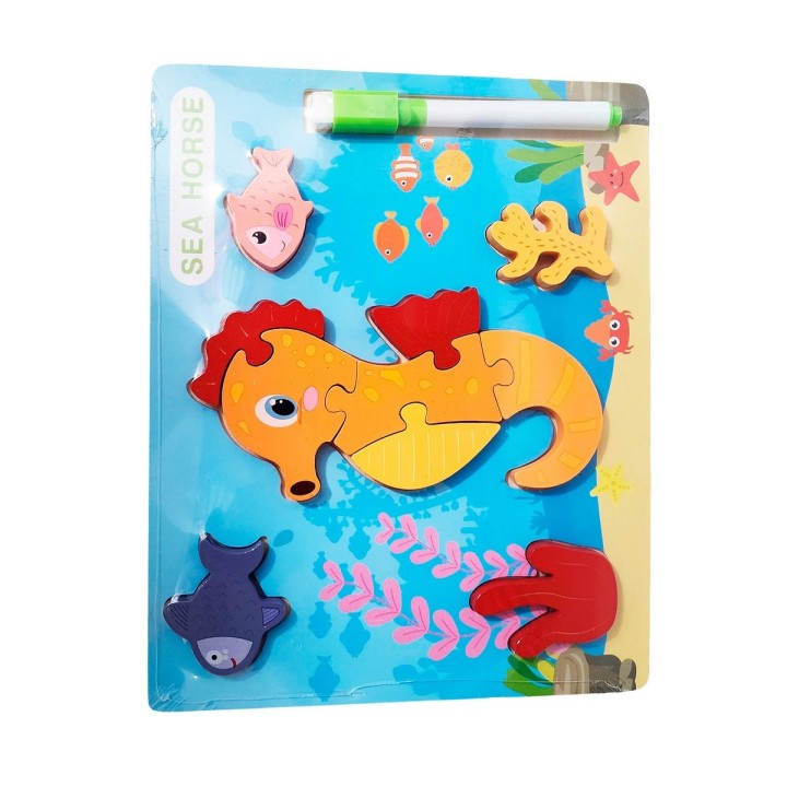 Rompecabezas Didactico Con Tablero Figuras + Marcador