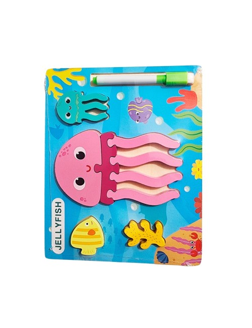 Rompecabezas Didactico Con Tablero Figuras + Marcador