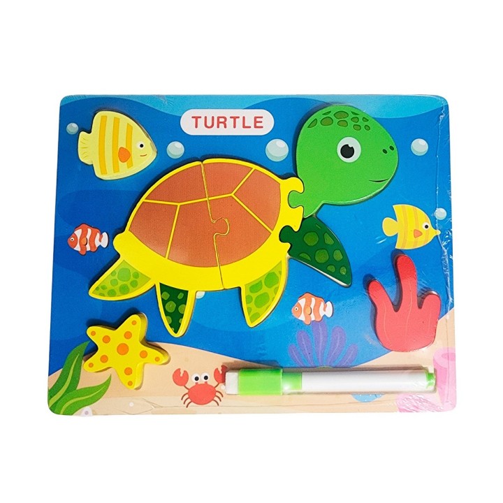 Rompecabezas Didactico Con Tablero Figuras + Marcador