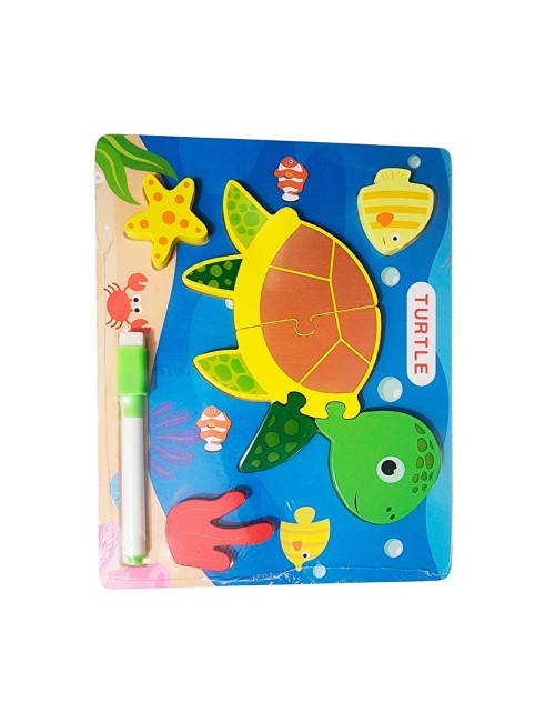 Rompecabezas Didactico Con Tablero Figuras + Marcador