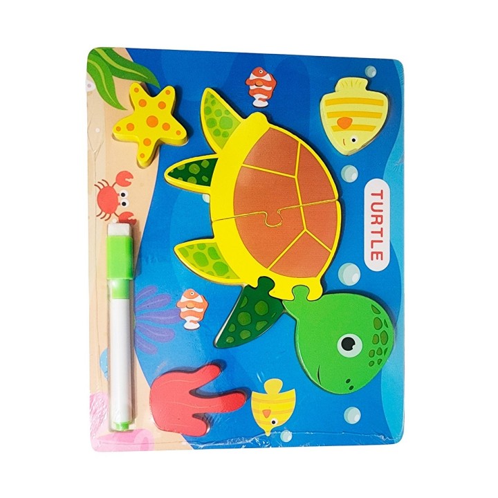 Rompecabezas Didactico Con Tablero Figuras + Marcador