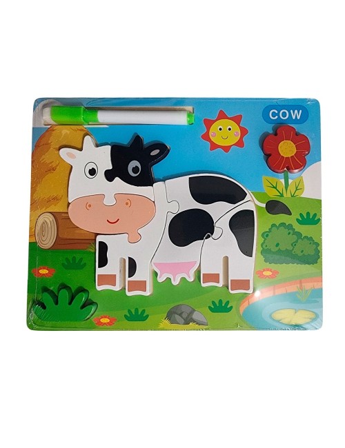 Rompecabezas Didactico Con Tablero Figuras + Marcador